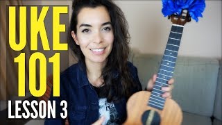 On our way to playing songs on our ukulele!