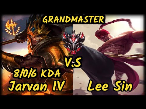 MVP Yondu (JARVAN IV) vs LEE SIN - 8/0/6 KDA JUNGLE GAMEPLAY - KR Ranked GRANDMASTER