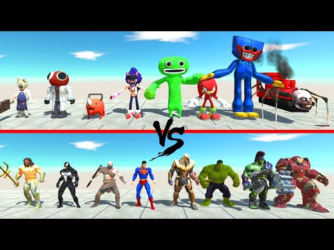 Team Creepy Monster VS Team Super Hero - Animal Revolt Battle Simulator
