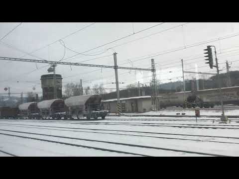 příjezd vlakem do Valašského Meziříčí 16.2.2021