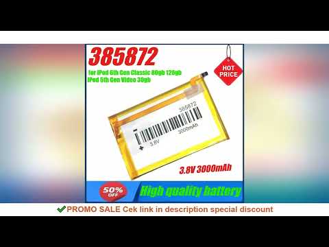 3.8V 3000mAh 385872 SSD HD Upgrade Battery for IPod 6th Gen Classic 80gb 120gb IPod 5th Gen Video 30