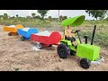 DIY Mini Project Making Mini Tractor With Three Trailer From Wood And DC Motor