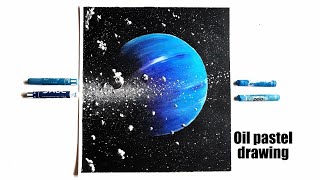 how to draw planet Neptune / drawing of a galaxy / step by step pastel drawing