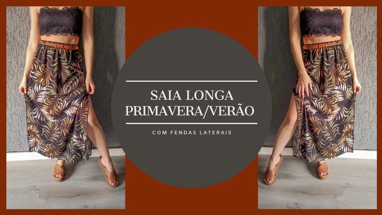 SAIA LONGA | PRIMAVERA/VERÃO, muito fácil com fendas laterais #diy #costurafacil