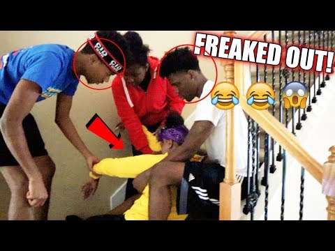 FALLING DOWN THE STAIRS PREGNANT PRANK ON BOYFRIEND, IAM JUST AIRI, CHRIS AND TRAY!!!