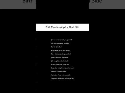 according to your birthday month=angel or devil 😈side #quotes #shortfeed #2026 #instagram #2026