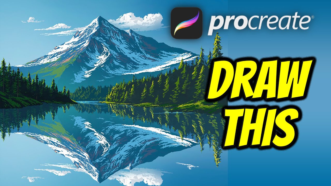 Mountain Lake View PROCREATE TUTORIAL 273