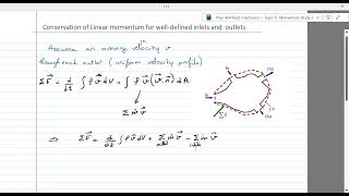Linear momentum conservation law for control volume