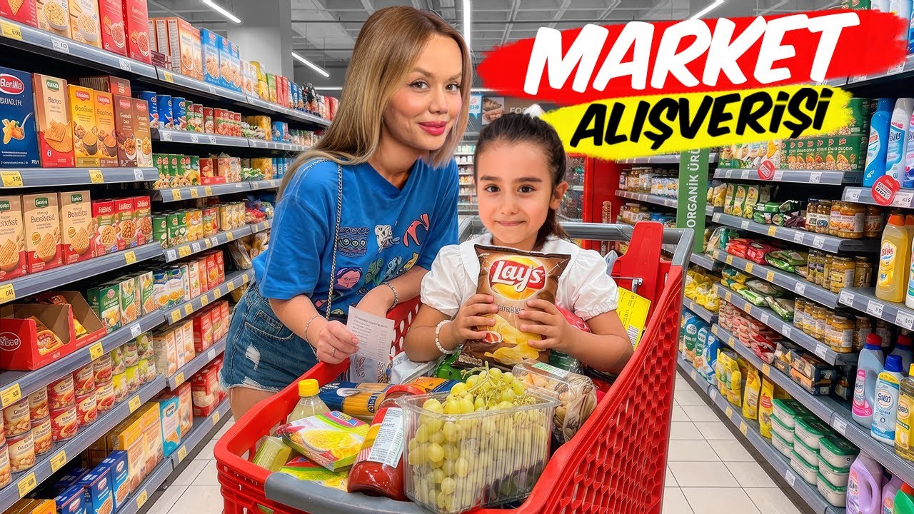 DEV MARKET ALIŞVERİŞİ ! BUZDOLABIMIZI DÜZENLİYORUZ !? | Gamze Karta Öykü Karta