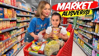 DEV MARKET ALIŞVERİŞİ ! BUZDOLABIMIZI DÜZENLİYORUZ !? | Gamze Karta Öykü Karta