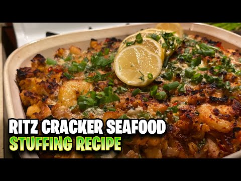 Ritz Cracker Seafood Stuffing Recipe🍤🦀🍋🔥
