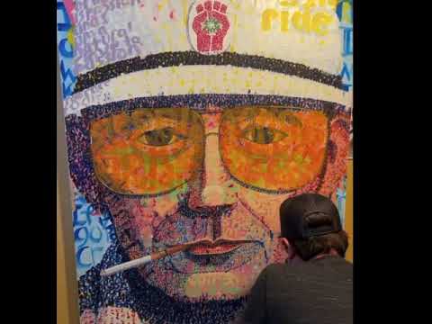 Artist Creates A Time Lapse Painting Of Hunter S. Thompson Made From His Quotes, And The Result Is Eye-Popping