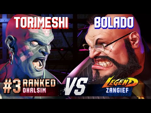 SF6 ▰ TORIMESHI (#3 Ranked Dhalsim) vs ZANGIEF BOLADO (Zangief) ▰ High Level Gameplay