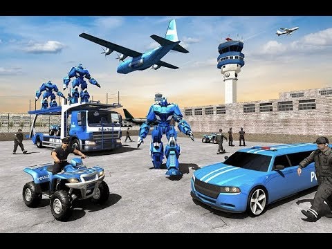 US Police Limousine Car Robot Quad Bike Transport Android Gameplay