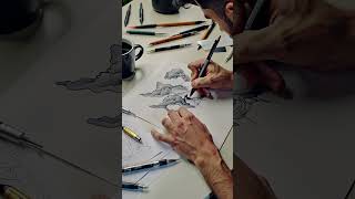 Thunder and Cloud Tattoo Design Gel Pen Tutorial.....#tattoo #art #drawing #shorts