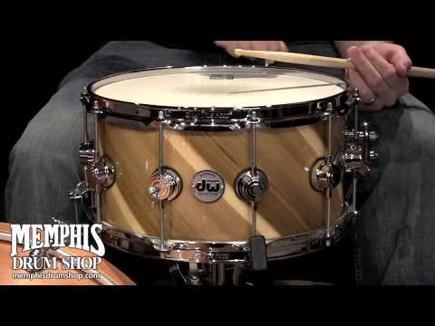 DW 14 x 7 Collector's Series Exotic Twisted Rainbow/Maple Mahogany Snare Drum with MAG Throw off