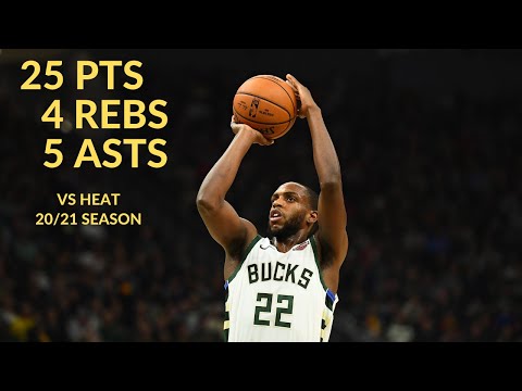 Khris Middleton 25 Pts 4 Rebs 5 Asts Highlights vs Miami Heat | NBA 20/21 Season
