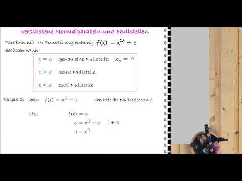 quadratische Funktionen (verschobene Normalparabel)_Nullstellen berechnen