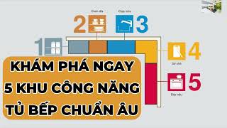 Khám phá cách bố trí 5 khu công năng trong thiết kế tủ bếp của các căn biệt thự, nhà phố chuẩn Âu.