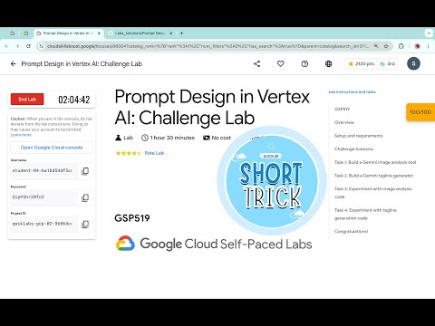 Prompt Design in Vertex AI: Challenge Lab || #qwiklabs | #GSP519 || [With Explanation🗣️] @quick_lab