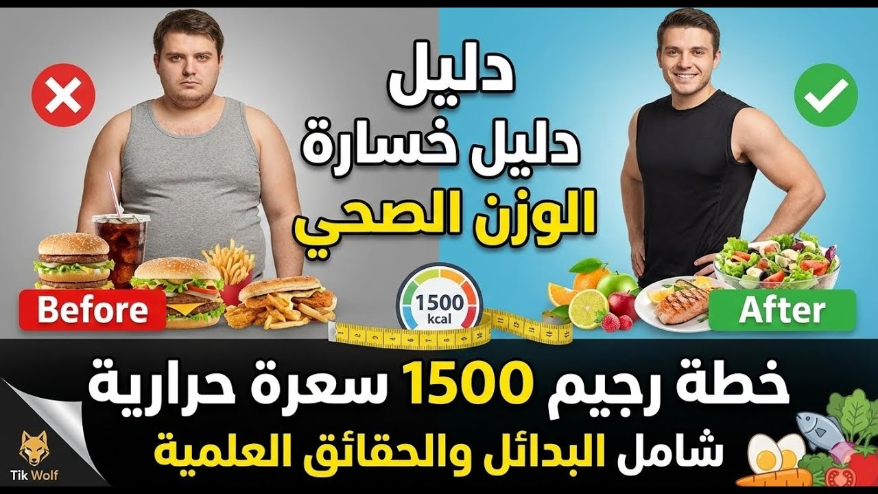 غلاف فيديو اخسر وزنك بطريقة صحية مع رجيم 1500 سعرة حرارية