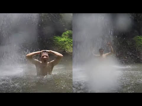 100Ft Secret Falls on Kauai Island in Hawaii: Rare Opportunity in the Middle of a 100-foot Waterfall