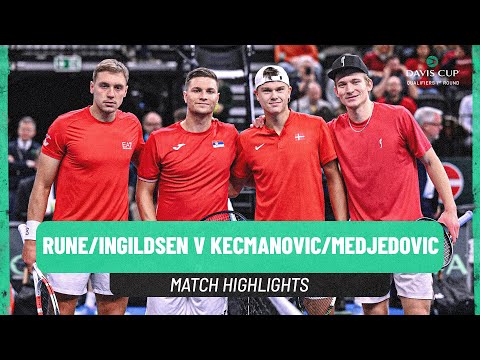 Rune/Ingildsen v Kecmanovic/Medjedovic | Denmark v Serbia | 2025 Davis Cup Qualifiers Highlights