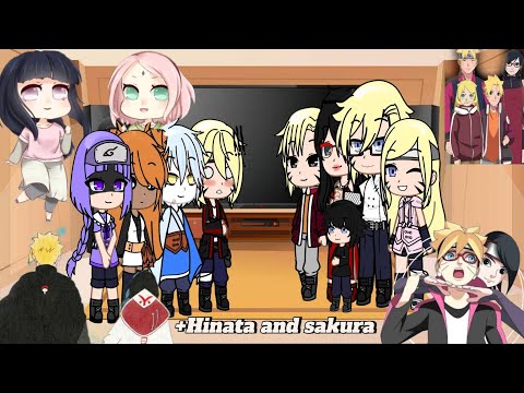 Boruto and his friends +hinata and sakura react to sarada and Boruto  children and borusara family