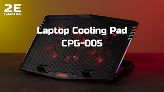 2E GAMING Laptop stand CPG-005, up to 17.3", 2xUSB-A, LCD/phone holder, RGB, black