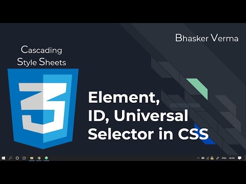 CSS Tutorial for beginners in Hindi 5 | ID Element Universal Selector in CSS