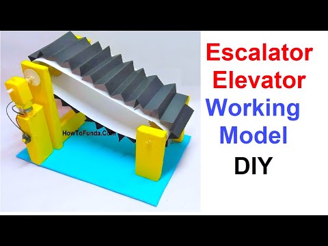 escalator elevator working model diy using cardboard howtofunda inspire award science project