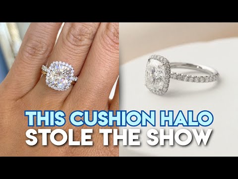 Ditching her Tiffany Ring for THIS | 3ct Lab Grown Cushion Cut Halo Diamond Ring