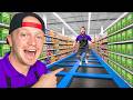 I Turned My Trampoline Into A GROCERY STORE