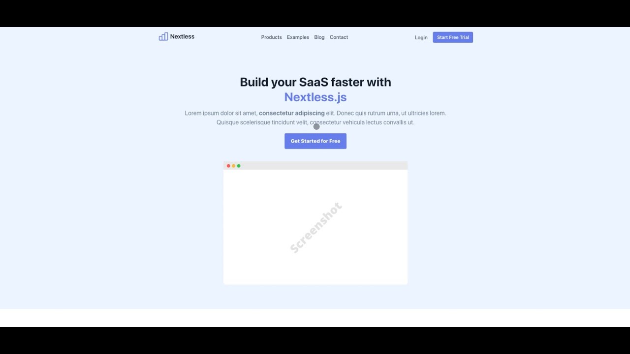 Next JS SaaS Boilerplate Template with Nextless.js