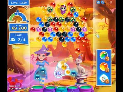 Bubble Witch Saga 2 Level 1639 with no booster & 2 bubbles left