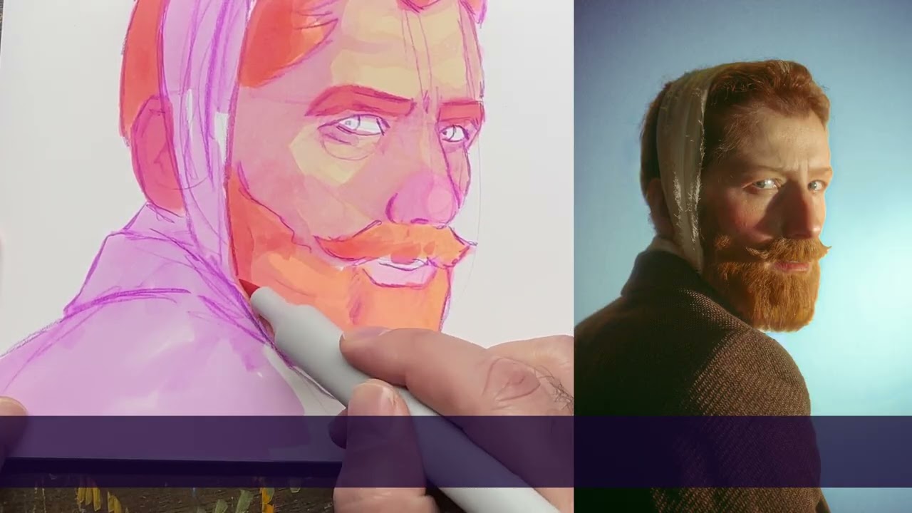Trying Out the Arrtx Pastel Markers While Drawing Vincent Van Gogh