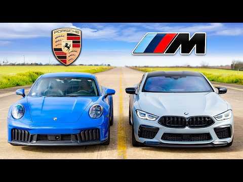Porsche 911 Hybrid v BMW M8 Comp: DRAG RACE