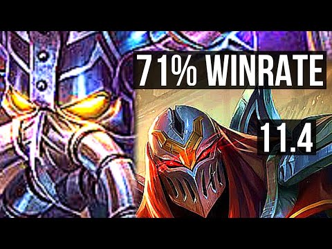 KASSADIN vs ZED (MID) | 71% winrate, 8/1/5, Rank 7 Kass, Godlike | EUW Challenger | v11.4