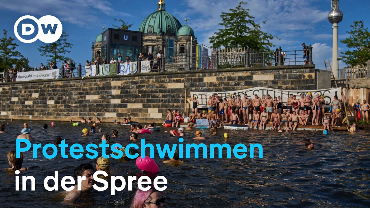 Berlin: Aktivisten schwimmen gegen Badeverbot in der Spree | DW Nachrichten