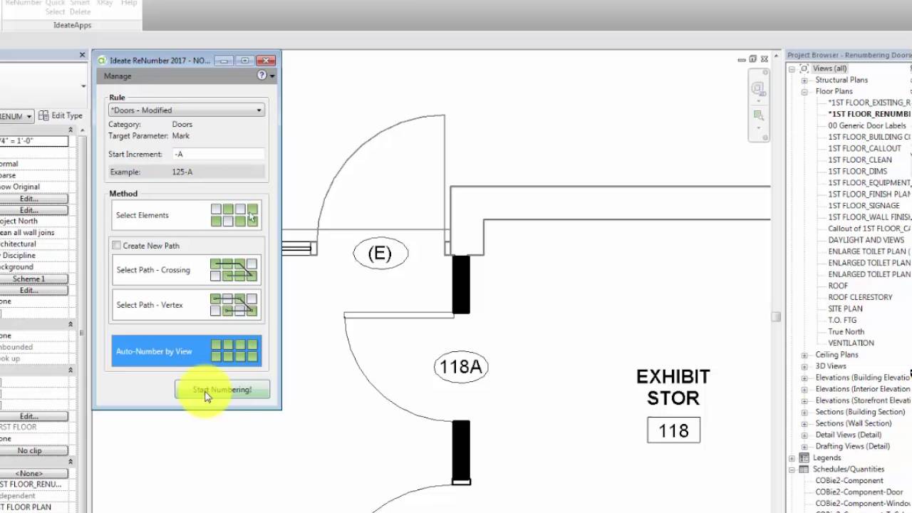 IdeateApps - Expedite Renumbering of Doors in Revit with the IdeateApps ReNumber Tool