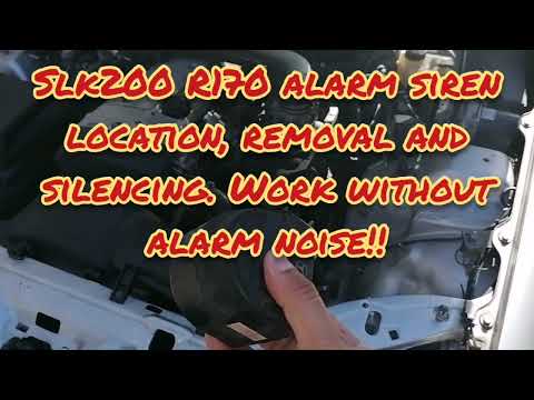 Mercedes SLK 200 R170 M111.946 alarm siren location, removal and silencing. Work without noise!