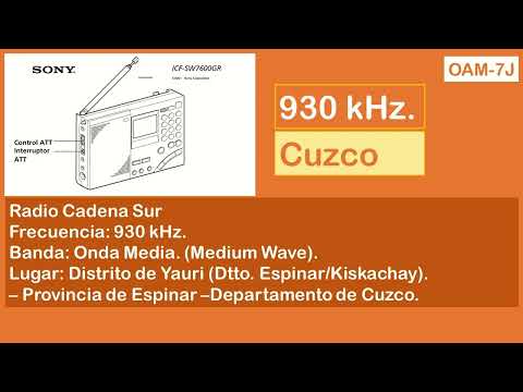 DX: Radio Cadena Sur  930 kHz.[OAM-7J].Perú-Dpto. de Cuzco- Prov. de Espinar-Distrito de Yauri.(ID).
