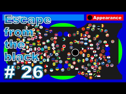 Escape from the black #26  ～200 countries elimination marble race in algodoo～ | Marble Factory