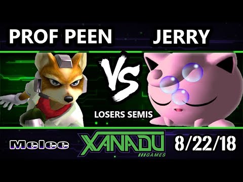 S@X 264 SSBM -  Professor Peen (Fox) Vs.  Jerry (Jigglypuff) Smash Melee Losers Semis