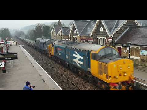 37401/422 on 6K05 Carlisle-Crewe passing Settle 3/3/22. No clag as it's downhill all the way here!