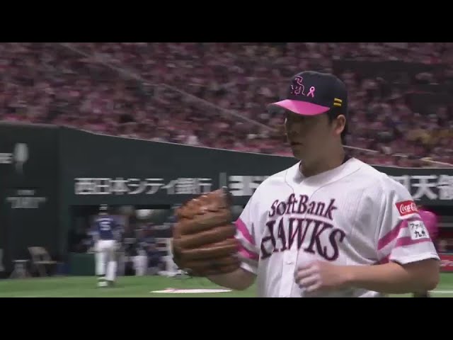 【第八局上半】投球穩定！ ！福岡軟銀福岡軟銀鷹大關友久久投球出色，八局僅失一失分，後援投手球數達到119！ ！福岡軟銀鷹對上埼玉西武獅2024年5月19日