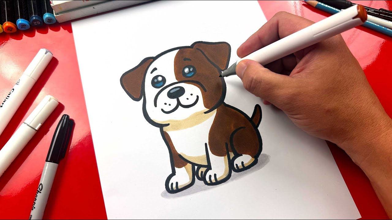 How To Draw An American Bulldog Puppy