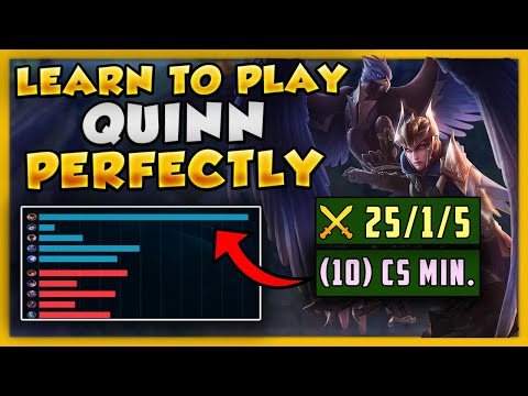 Rank 1 Quinn Shows You How To Play Quinn Perfectly To DOMINATE Solo Queue 🦅 (10 CS PER MINUTE)