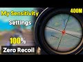 My Sensitivity Settings | Zero Recoil | No Gyroscope | Fastest Aiming PUBG Mobile