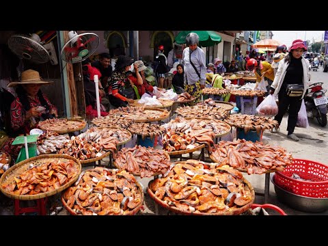 Cambodian Dry Fish Market Tours - Daily Lifestyle & Activities of Vendors Selling Dry Fish @Kilo 9